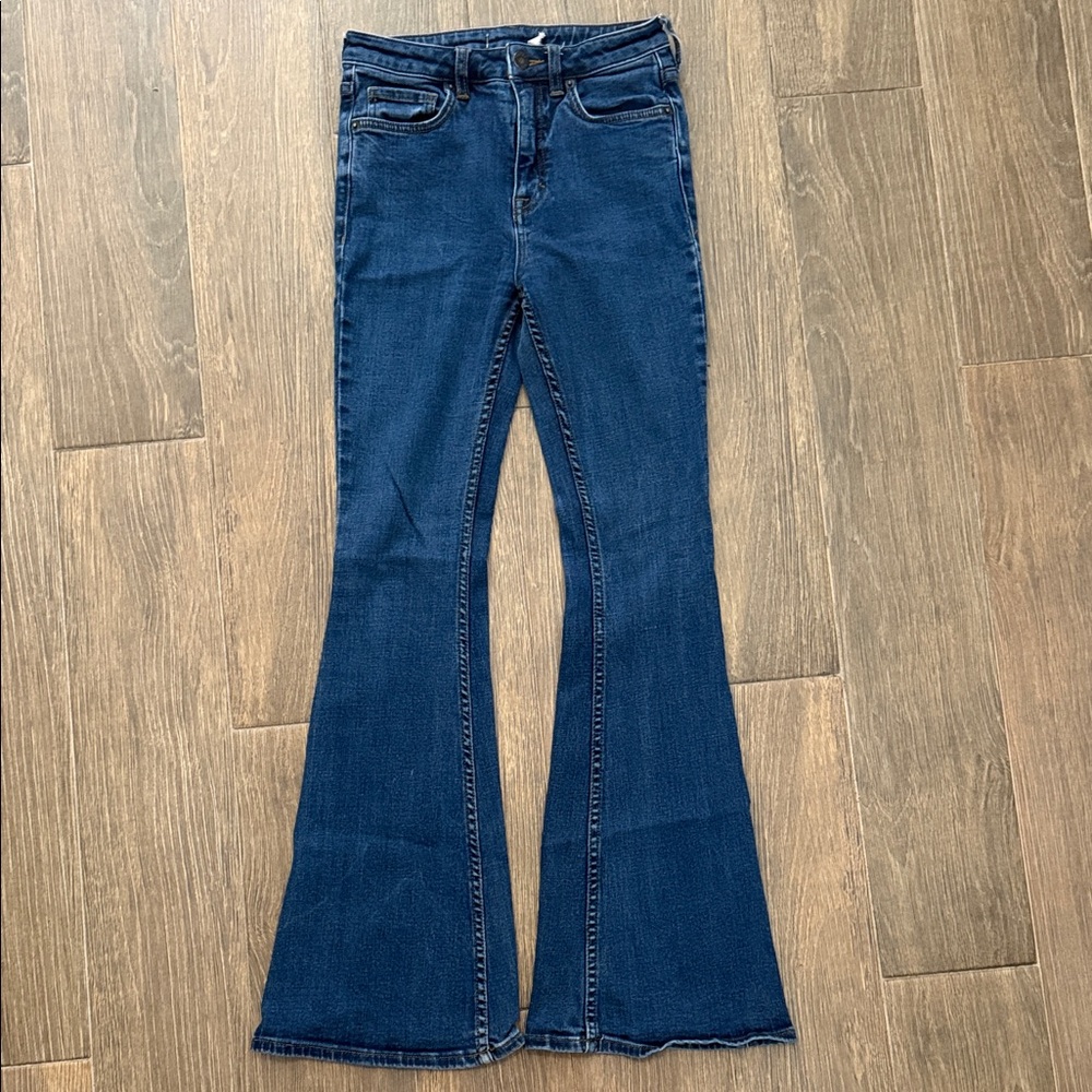 Free People Dark Blue Flare Jeans